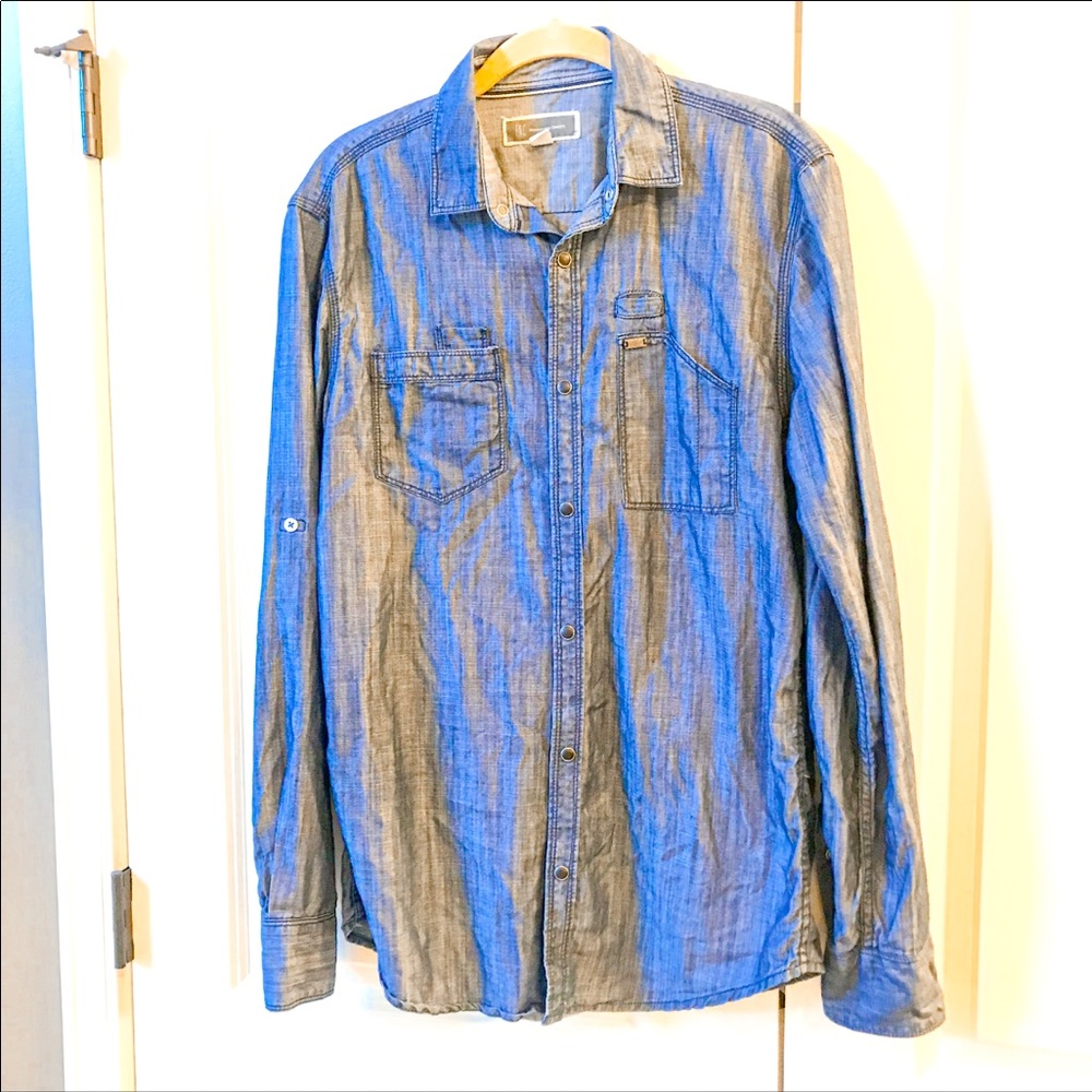 Like New Blue denim button down shirt